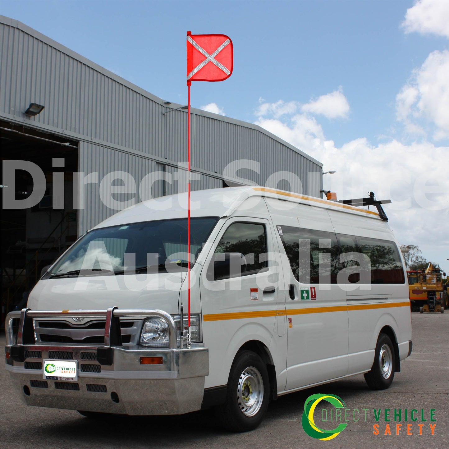 mine flag on mine site transport